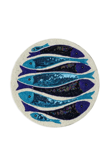  Cu I Seeyou Fish-pattern Plate Mat (set Of Two) - Neutrals 