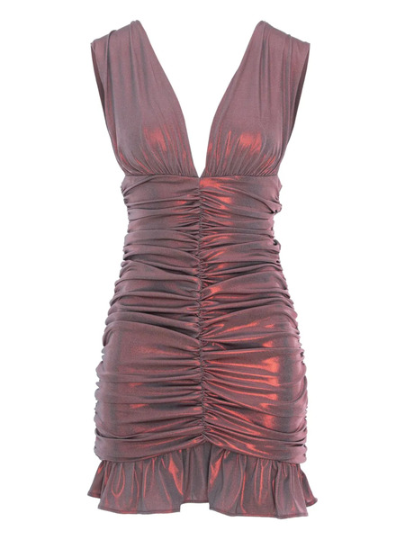  Cuanna Afrodita Ruched Mini Dress - Purple 