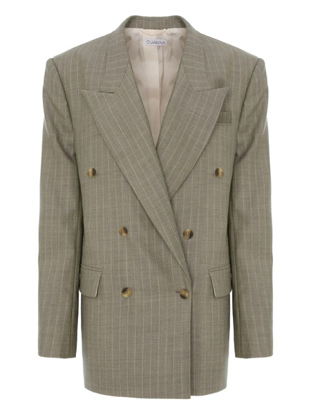  Cuanna Betty Pinstripe-pattern Double-breasted Blazer - Grey 