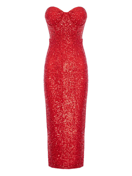  Cuanna Karlie Sequin-embellishment Midi Dress - Red 