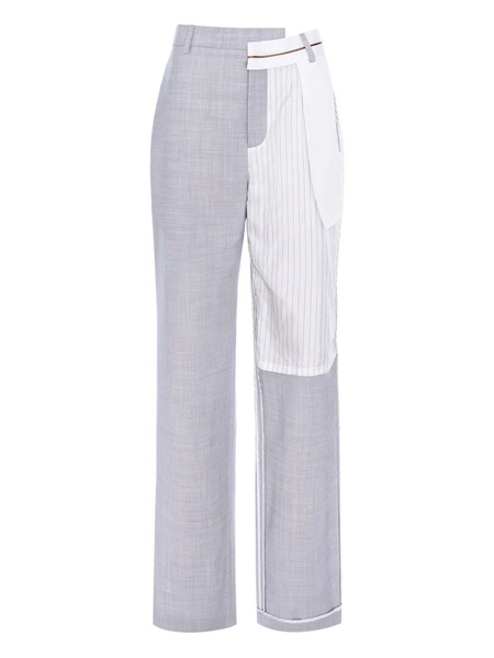  Cuanna Mark Pinstripe-panel Trousers - Grey 