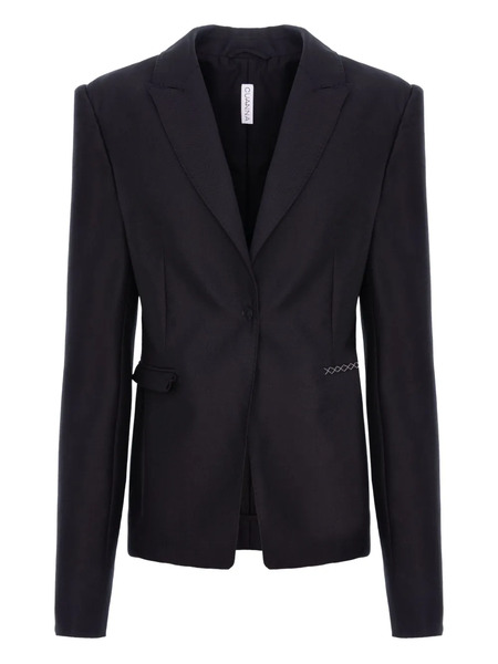 Cuanna Stitch-detail Blazer - Black 