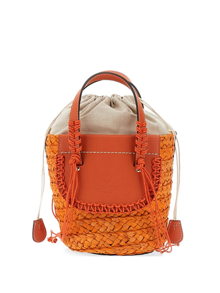  Cuba Lab Habanera Braided Handle Bucket Bag - Orange 