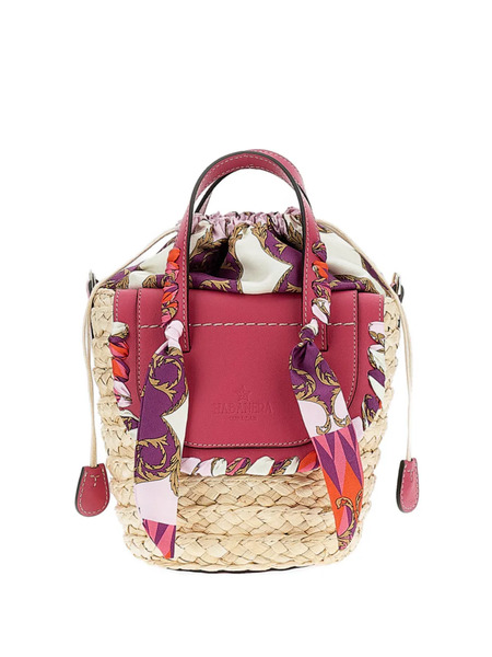  Cuba Lab Scarf Leather Bucket Bag - Neutrals 