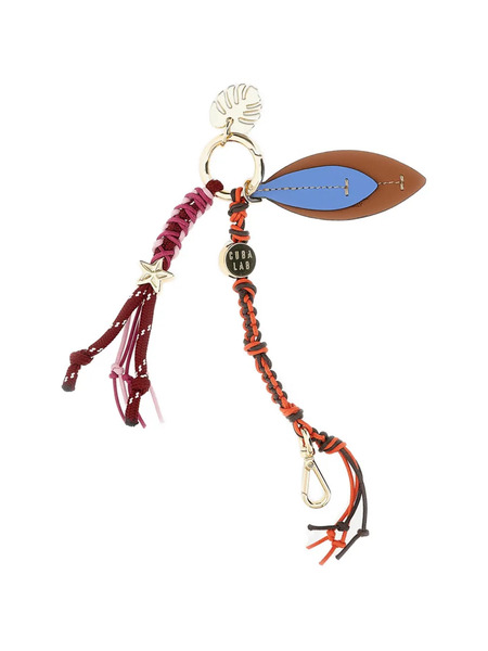  Cuba Lab Woven Beaded Keyring - Blue 