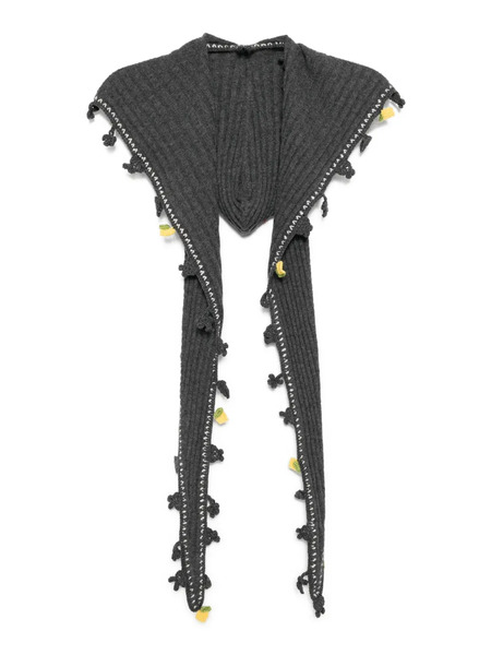  Cuddleup Lemon-embellished Cashmere Scarf - Grey 