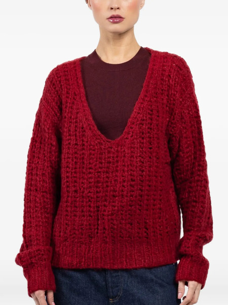  Cuddleup V-neck Sweater - Red 