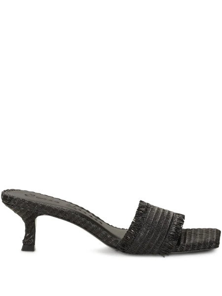  Cult Gaia Ada Frayed Open-toe Mules - Black 