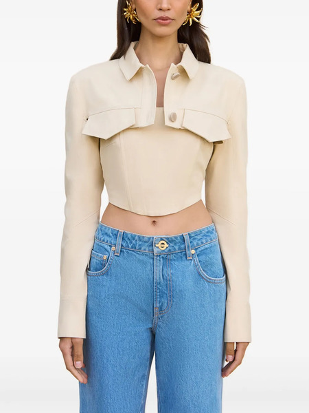  Cult Gaia Issa Cropped Jacket - Neutrals 