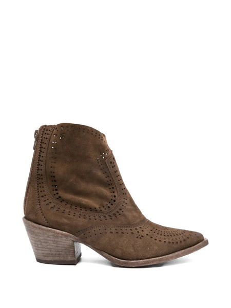  Curiositè Leather Cowboy Boots - Brown 