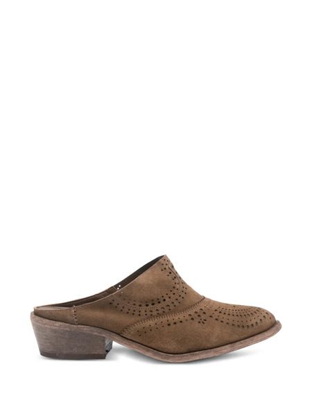  Curiositè Perforated Leather Mules - Brown 