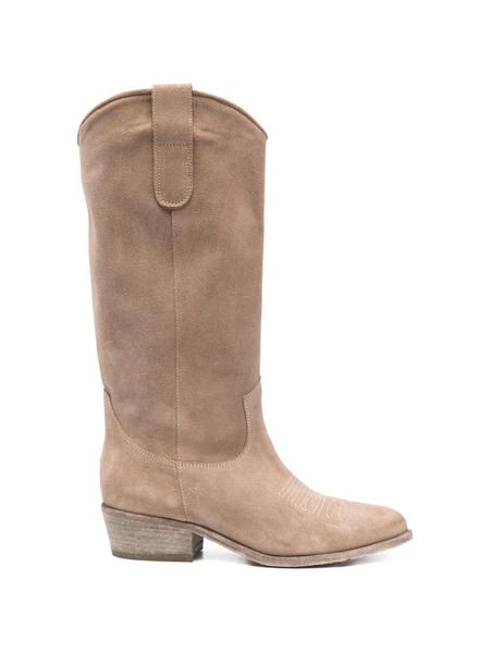  Curiositè Suede Cowboy Boots - Neutrals 