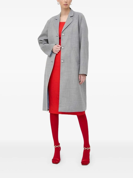  Custommade Crystal-button Belted Coat - Grey 