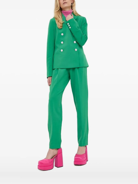  Custommade Crystal-embellished Double-breasted Blazer - Green 