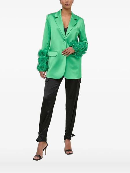  Custommade Francine Satin Flower-embellished Blazer - Green 
