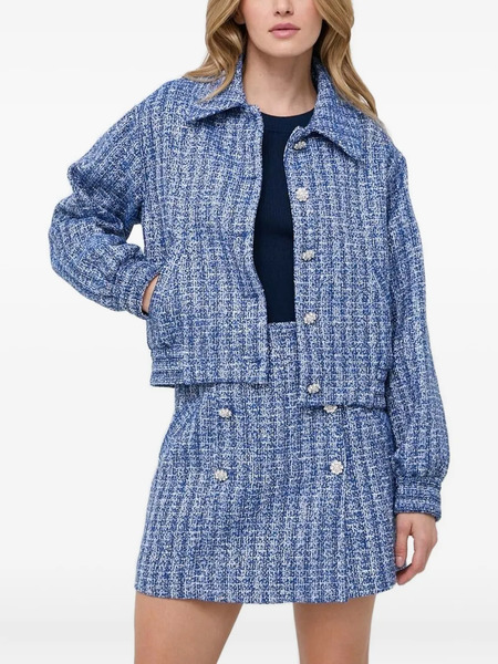  Custommade Tweed Embellished Jacket - Blue 