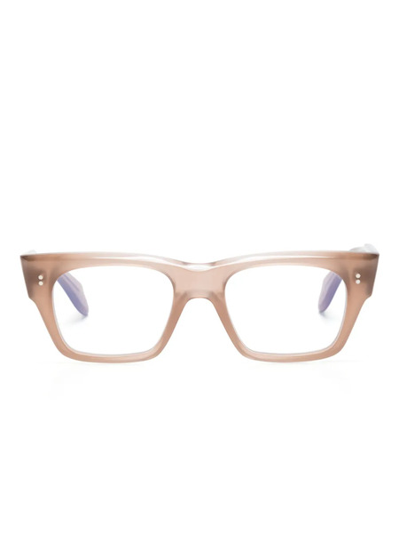  Cutler & Gross Logo-engraved Rectangle-frame Glasses - Neutrals 