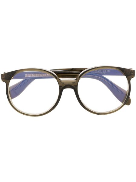  Cutler & Gross Translucent-design Round-frame Glasses - Green 