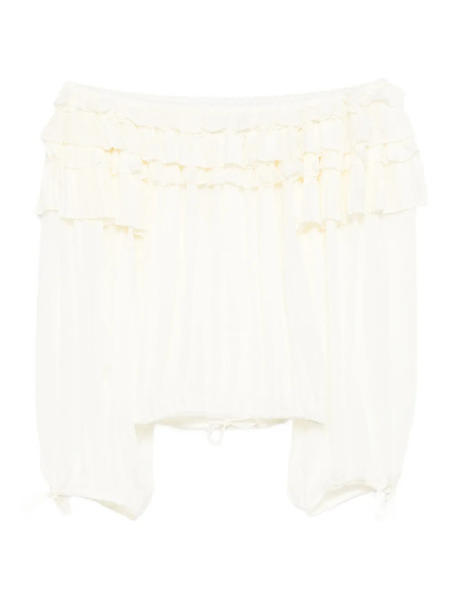 Cynthia Rowley Ruffled Blouse - Neutrals 