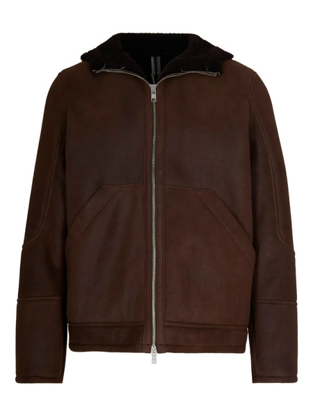  D-four Long-sleeved Leather Jacket - Brown 