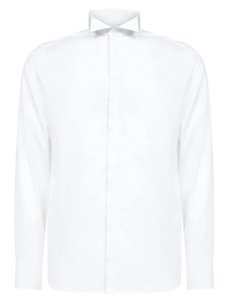  D4.0 Button Placket Wing Collar Shirt - White 