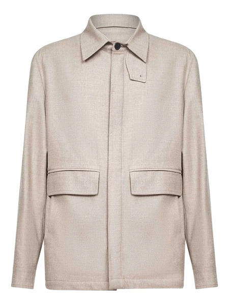  D4.0 Buttoned-collar Shirt Jacket - Neutrals 