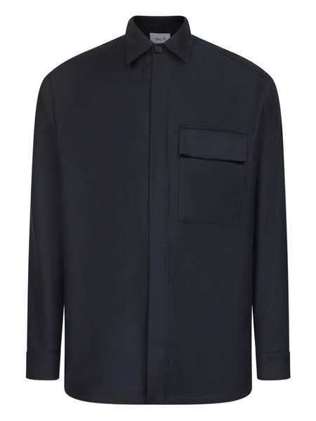  D4.0 Buttoned-cuff Patch-pocket Shirt - Blue 