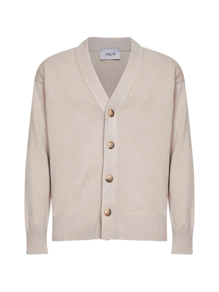  D4.0 Buttoned V-neck Cardigan - Neutrals 