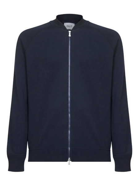 D4.0 Ribbed Bomber Collar Knit Sweater - Blue 