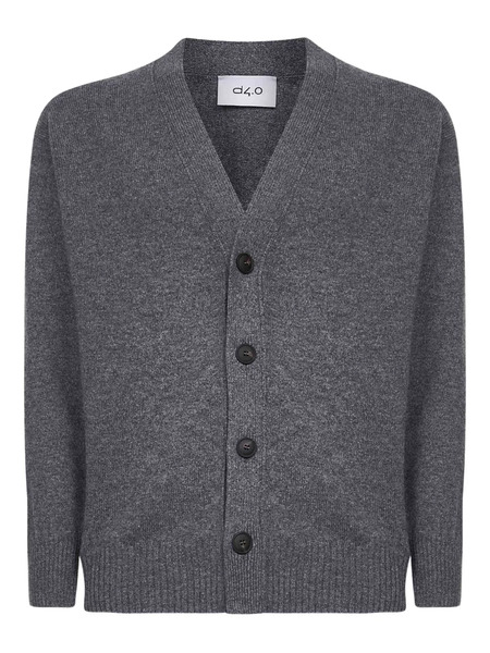  D4.0 V-neck Buttoned Cardigan - Grey 
