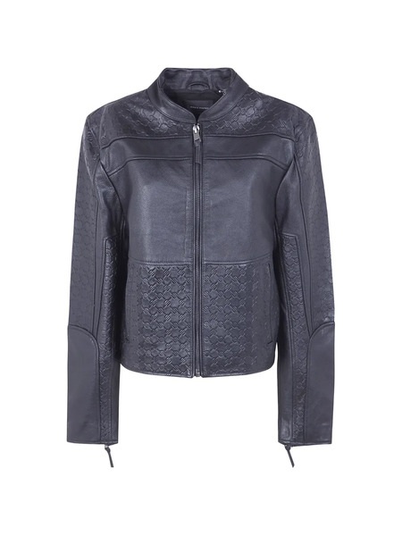  Daily Paper Patterned Leather Jacket - Black 