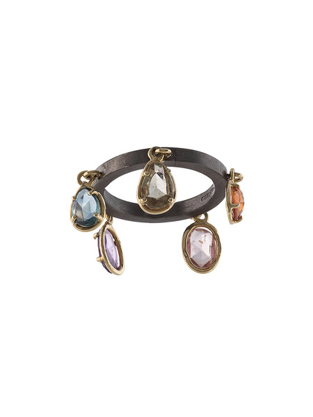  Dalila Barkache 18kt Gold And Sterling Silver Sapphire Dangle Ring 