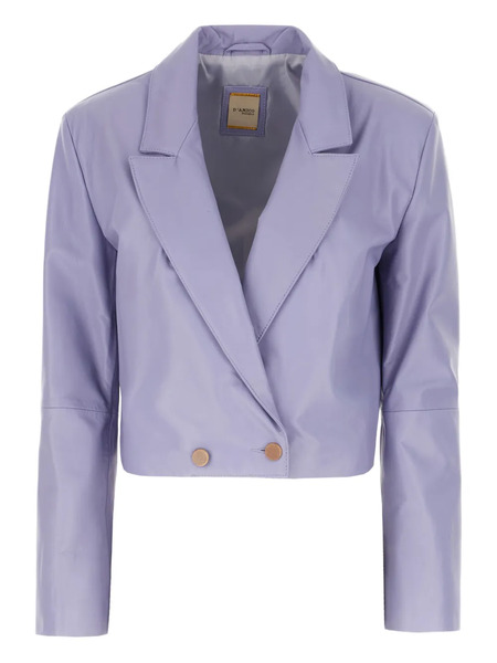  D'amico Double-breasted Cropped Jacket - Purple 