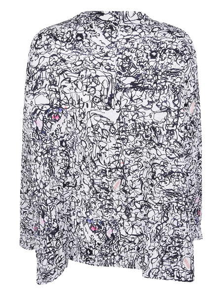  Daniela Gregis Scribble-print Silk Blouse - White 