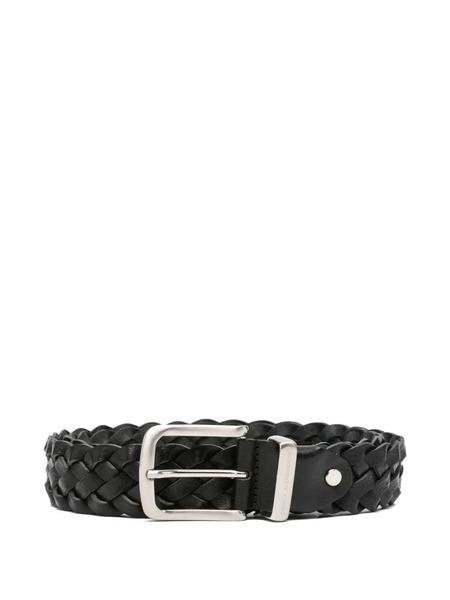  Daniele Alessandrini Braided Leather Belt - Black 