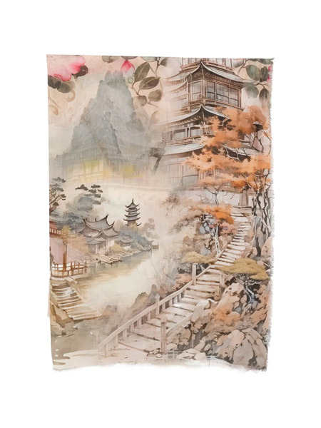  D'aniello Frayed-edges Printed Scarf - Neutrals 