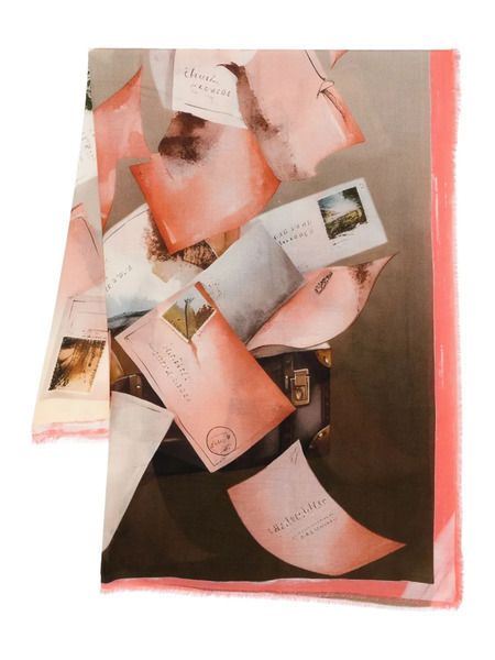  D'aniello Letter-print Fringed Scarf - Pink 