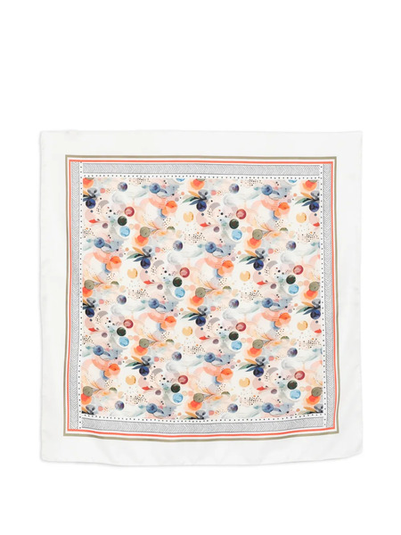  D'aniello Patterned Border Scarf - White 