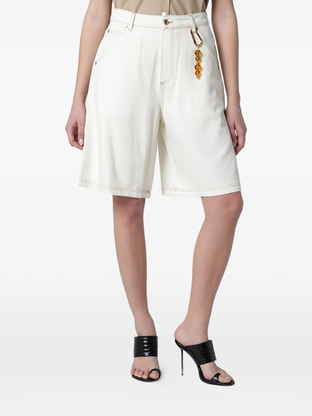  Darkpark Contrast-stitch Denim Shorts - Neutrals 