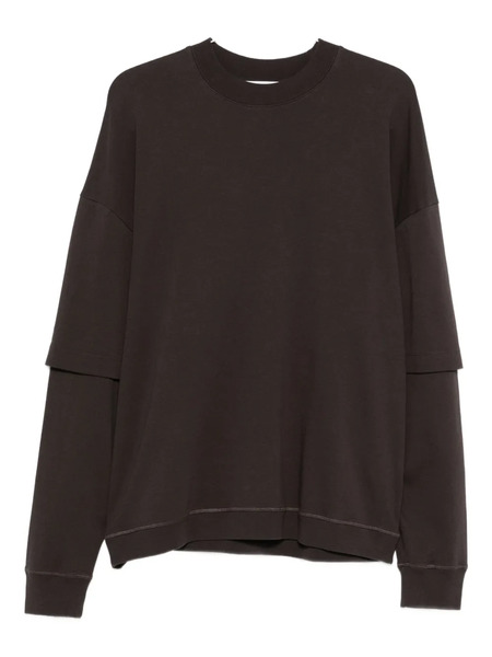 Darkpark Double-layered Crew-neck Sweatshirt - Brown 