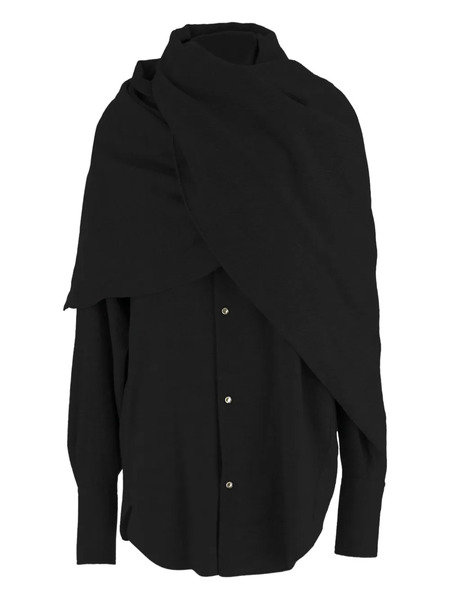 Darkpark Layered Wool Shirt - Black 