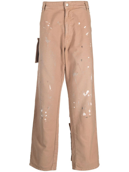  Darkpark Paint-splatter Patch Pocket Jeans - Neutrals 