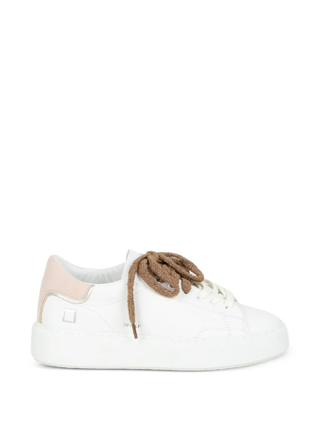  D.a.t.e. Pink Panel Sneakers - White 