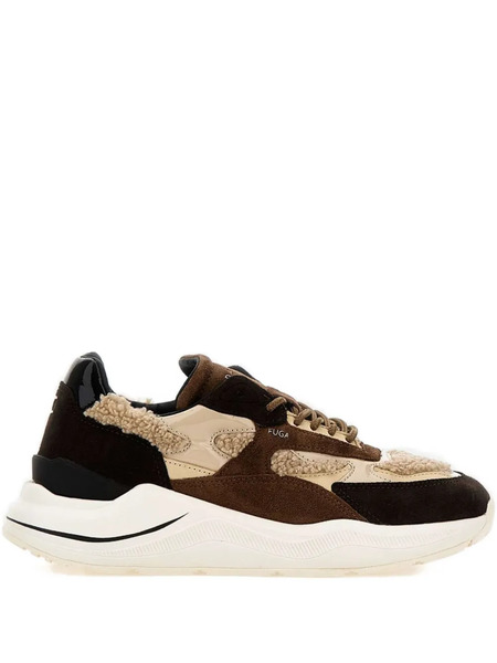  D.a.t.e. Shiny Leather Teddy Sneakers - Brown 