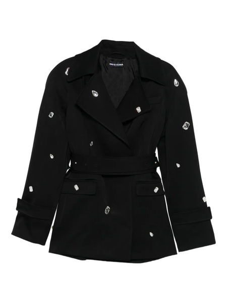  David Koma Embellished Belted Jacket - Black 