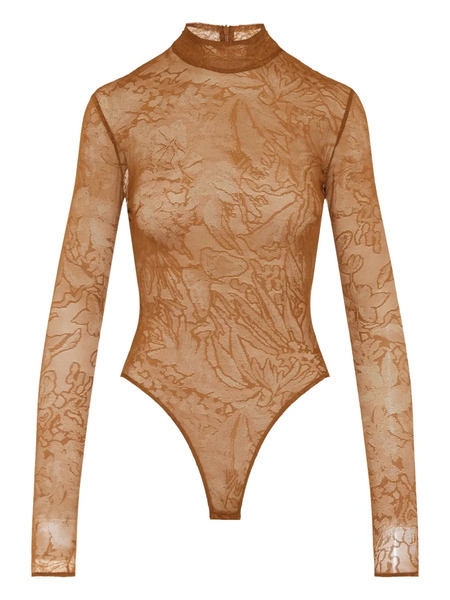  David Koma Floral-lace Bodysuit - Brown 