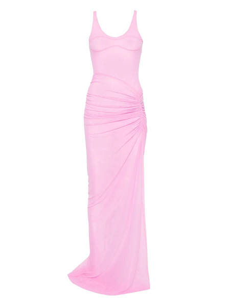  David Koma Ruched Mesh Gown - Pink 