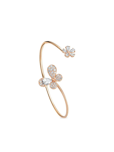  David Morris 18kt Rose Gold Pixie Diamond Bangle - Pink 