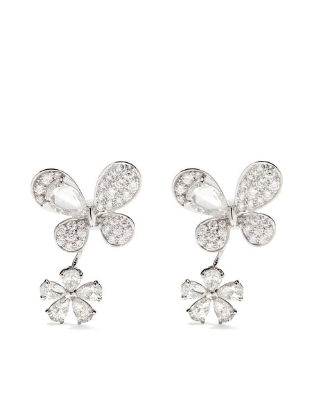  David Morris 18kt White Gold Pixie Diamond Earrings 