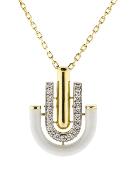  David Webb 18k Yellow Gold Unity Diamond Necklace 